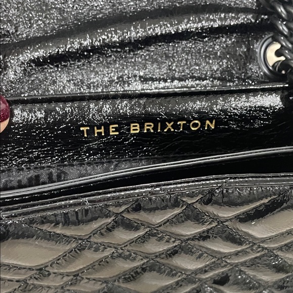 Kurt Geiger London Brixton Quilted Black Brixton Patent Leather Crossbody Bag - Picture 5 of 11